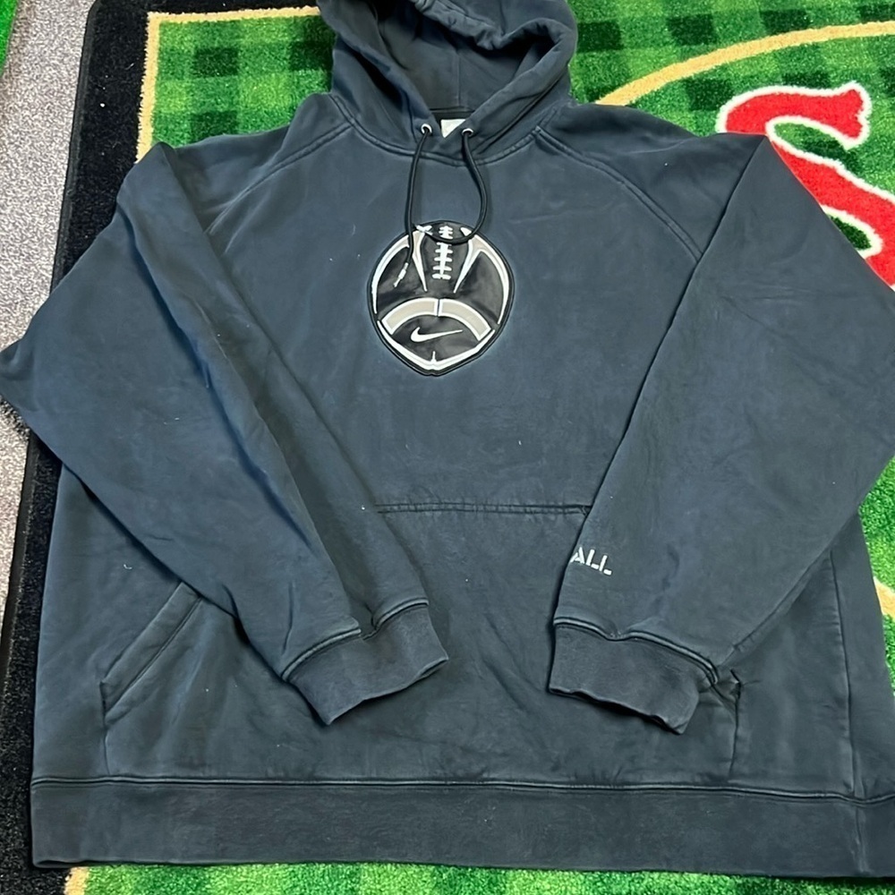 Vintage Nike Football Center Swoosh Check Hoodie Y2K Men’s XL